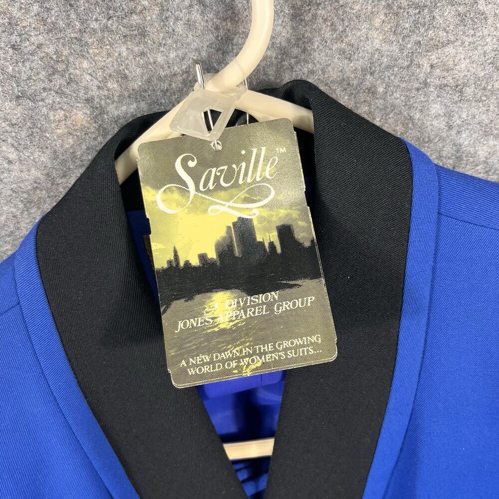 NWT Vintage Saville Suit Womens Skirt Set Blue Wool Blend 12 Double Breasted - Picture 3 of 9